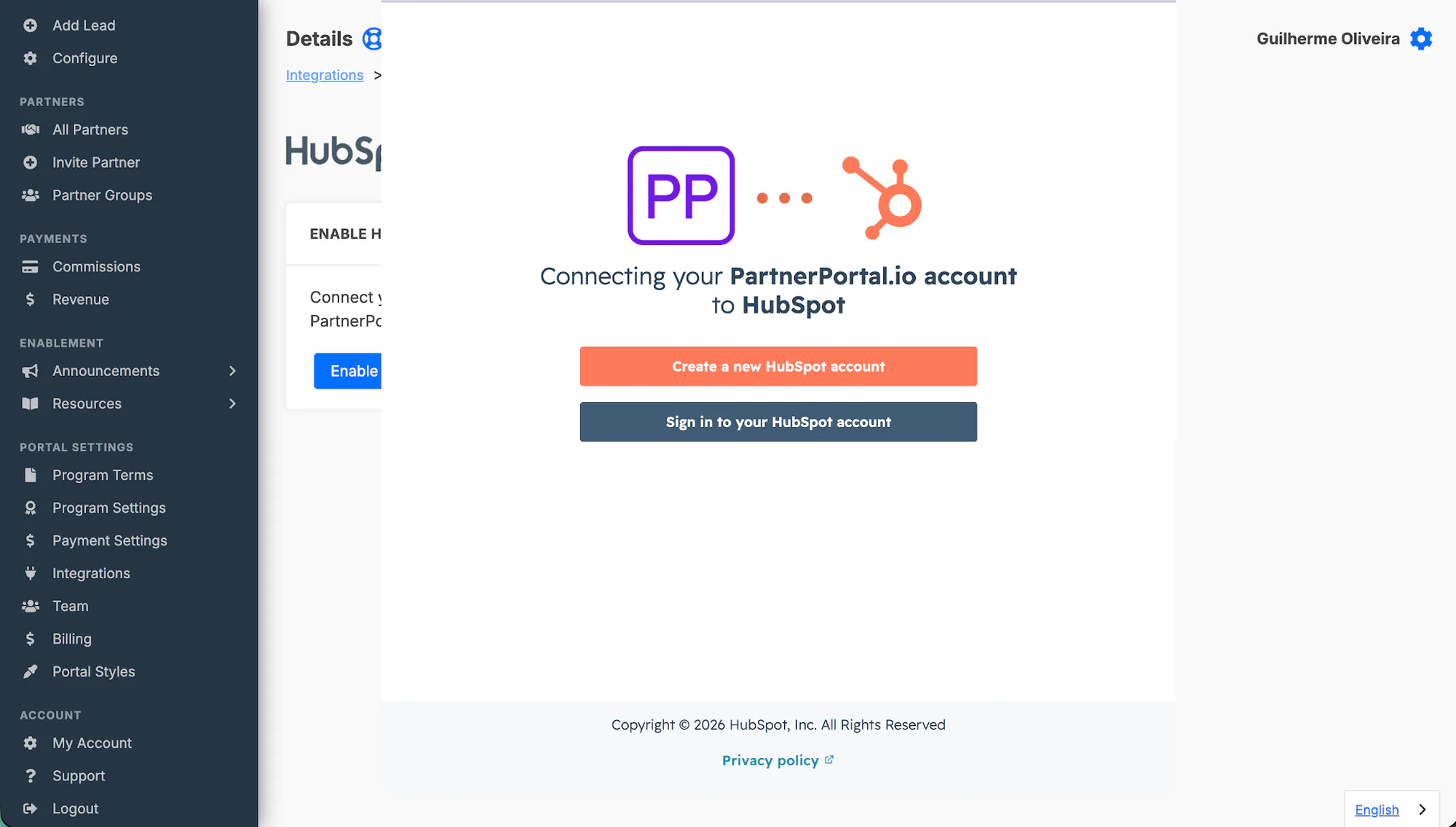 HubSpot showing the Connect App authorization step.